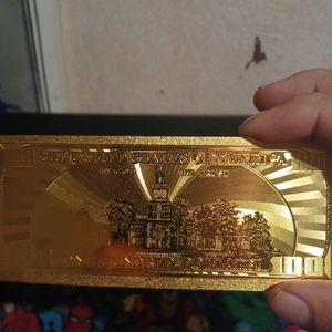 A gold Bill 24K $25 3 in 6 1/2 or 7
